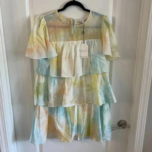 English Factory Tiered Pastel Tie-Dye Dress – Size Small - Picture 2 of 6